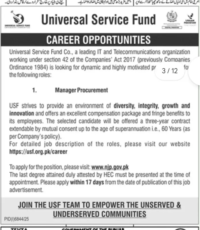 Universal Service Fund USF Jobs 2026