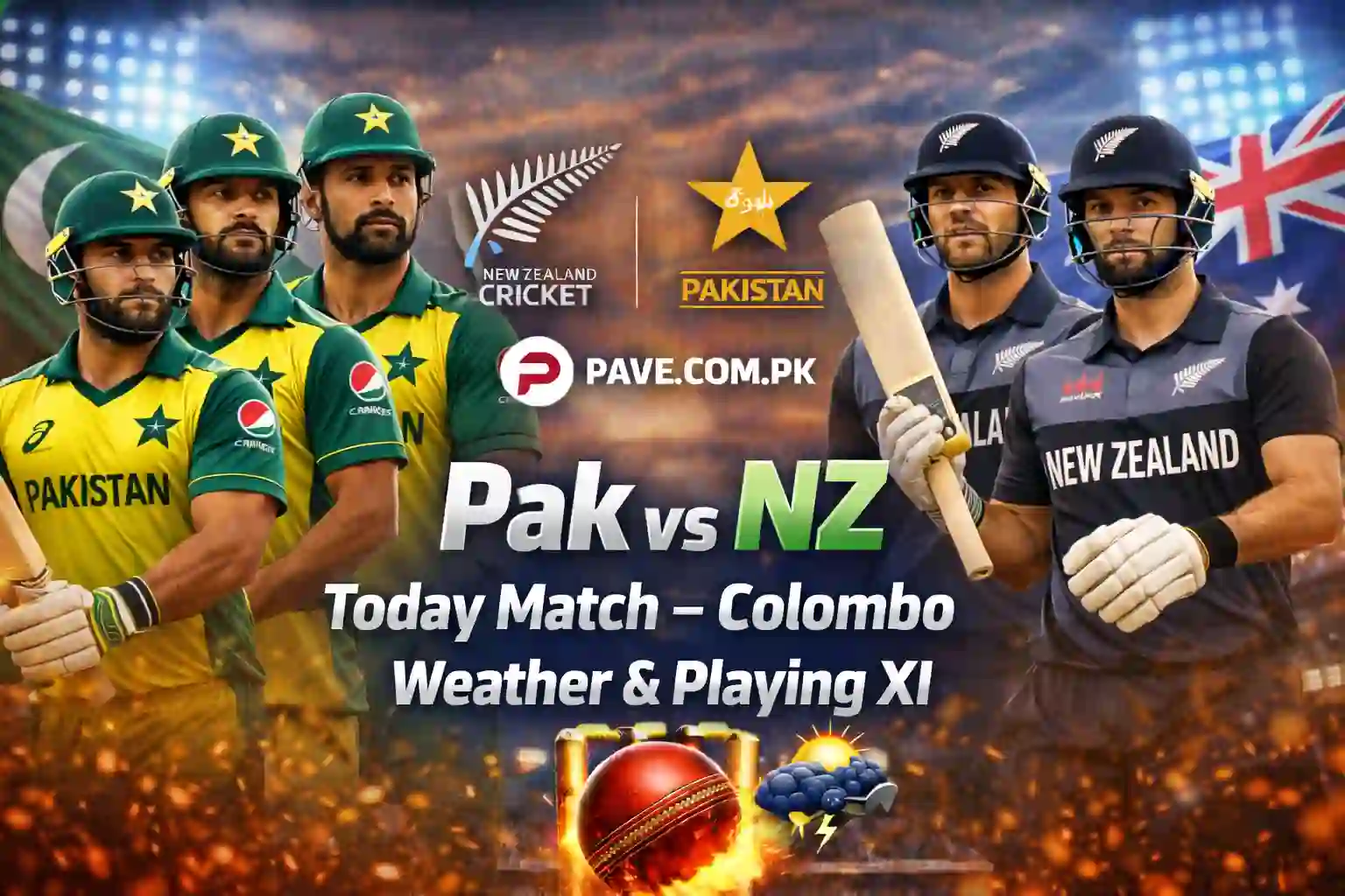 Pak vs NZ Today Match – Colombo Weather & Playing XI 1 Pak vs NZ Today Match – Colombo Weather & Playing XI
