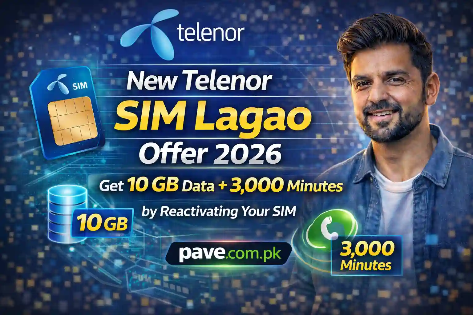 New Telenor SIM Lagao Offer 2026 – Get 10 GB Data + 3,000 Minutes by Reactivating Your SIM