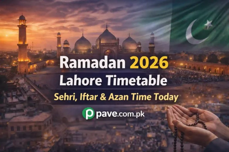 Ramadan 2026 Lahore Timetable – Sehri, Iftar & Azan Time Today