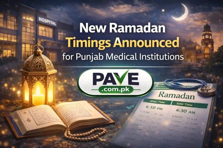New Ramadan Timings Announced for Punjab Medical Institutions