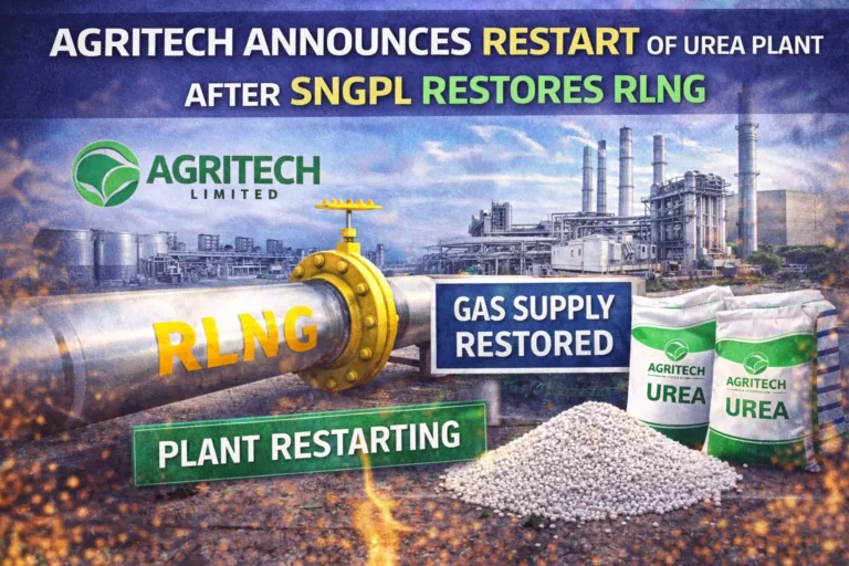 Agritech Announces Restart of Urea Plant After SNGPL Restores RLNG 9 Agritech Announces Restart of Urea Plant After SNGPL Restores RLNG