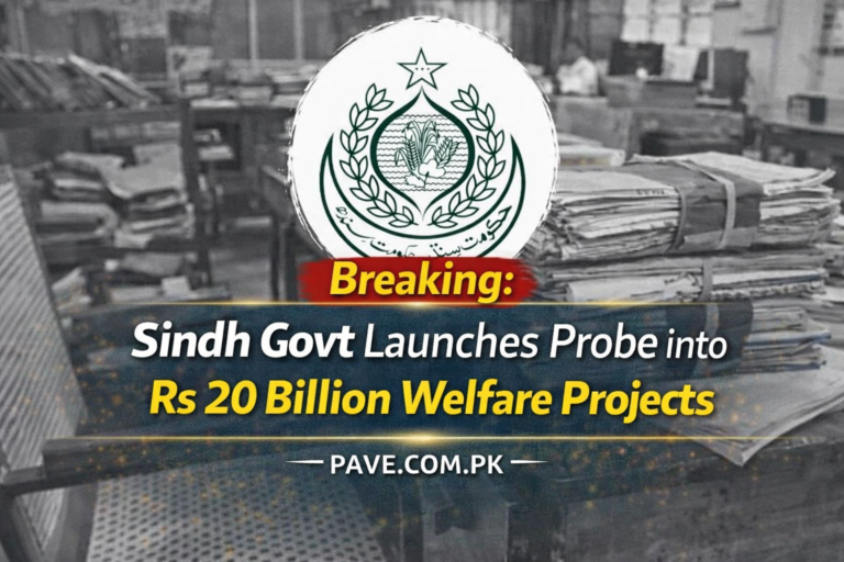 Breaking: Sindh Govt Launches Probe into Rs 20 Billion Welfare Projects