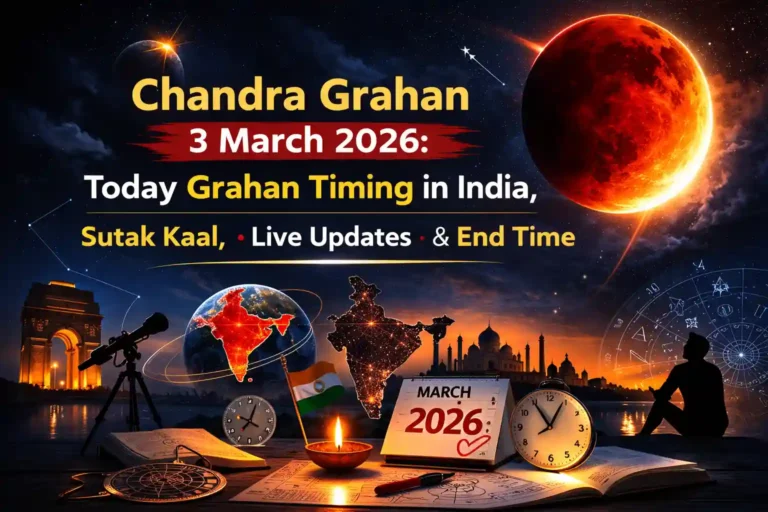 Chandra Grahan 3 March 2026 Today Grahan Timing in India, Sutak Kaal, Live Updates & End Time