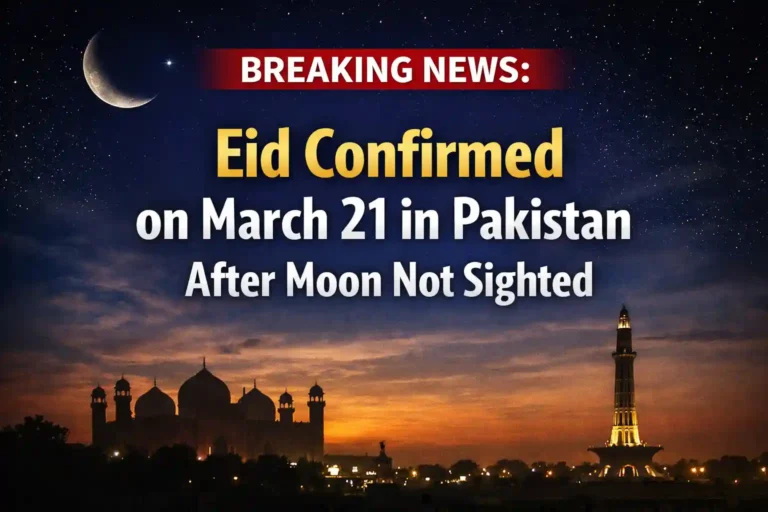 Eid Confirmed on March 21 in Pakistan After Moon Not Sighted