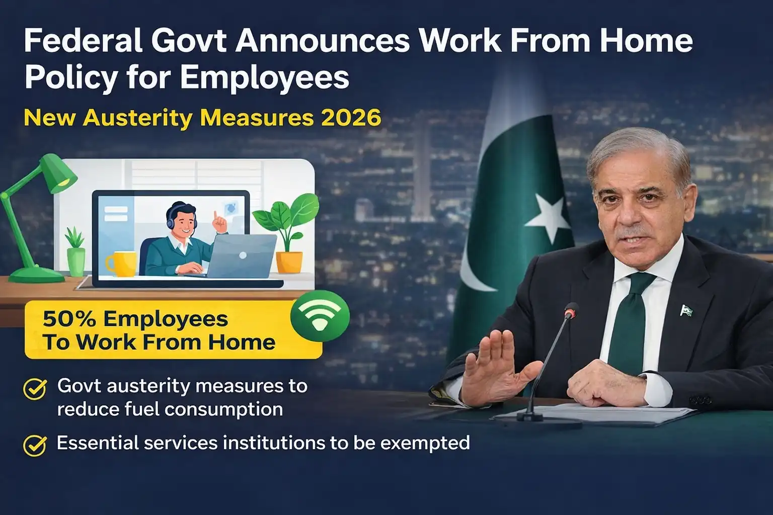 Federal Govt Announces Work From Home Policy for Employees – New Austerity Measures 2026 1 Federal Govt Announces Work From Home Policy for Employees – New Austerity Measures 2026