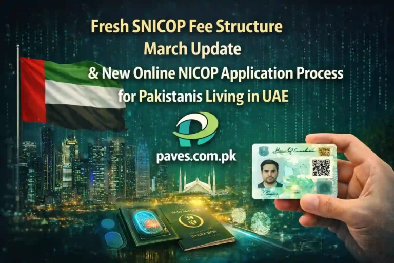 Fresh SNICOP Fee Structure March Update & New Online NICOP Application Process for Pakistanis Living in UAE
