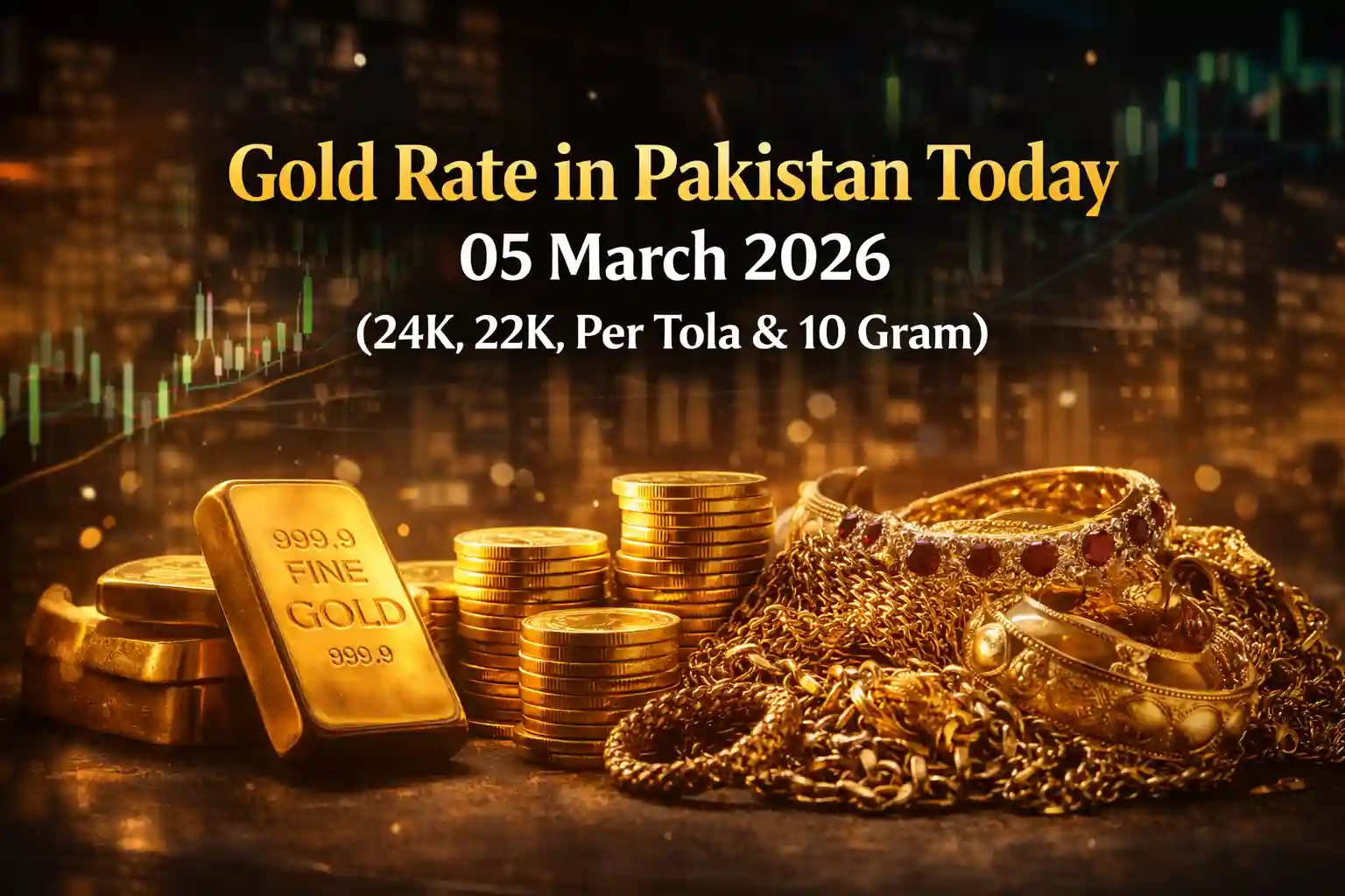 Gold Rate in Pakistan Today – 05 March 2026 (24K, 22K, Per Tola & 10 Gram)
