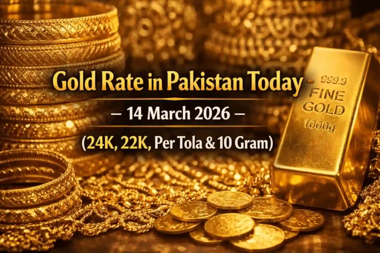 Gold Rate in Pakistan Today – 14 March 2026 (24K, 22K, Per Tola & 10 Gram)