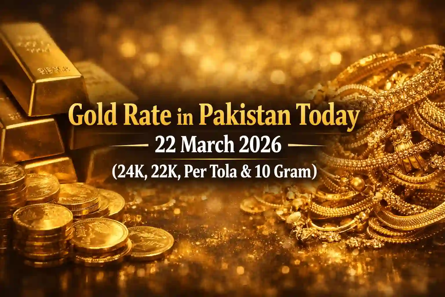 Gold Rate in Pakistan Today – 22 March 2026 (24K, 22K, Per Tola & 10 Gram) 1 Gold Rate in Pakistan Today – 22 March 2026 (24K, 22K, Per Tola & 10 Gram)