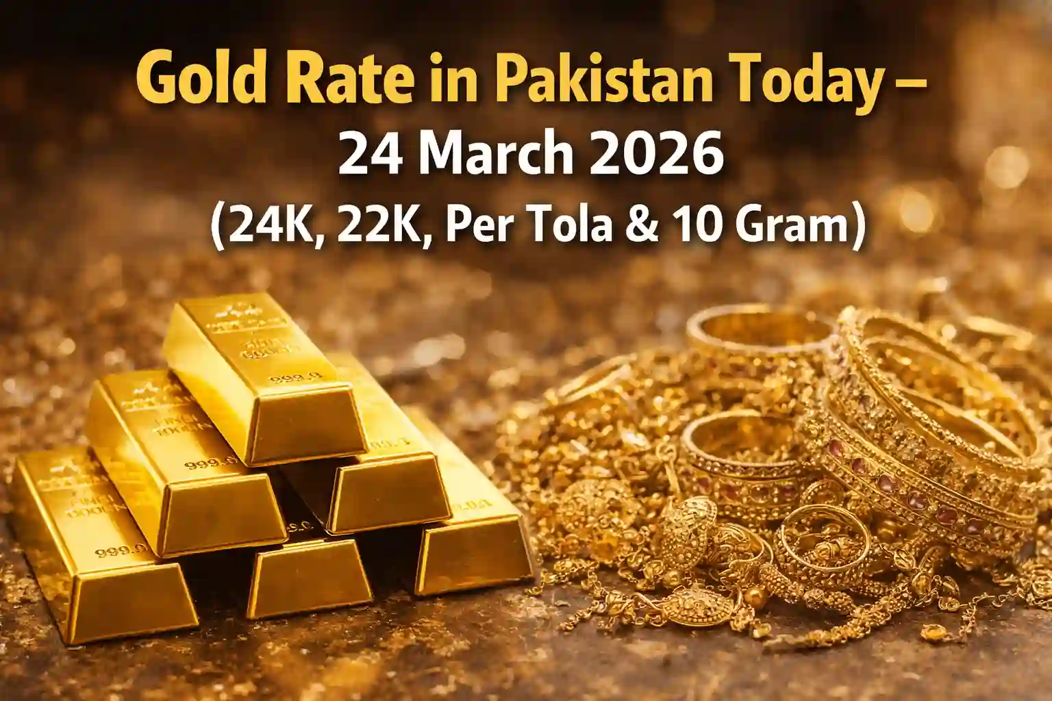 Gold Rate in Pakistan Today – 24 March 2026 (24K, 22K, Per Tola & 10 Gram)
