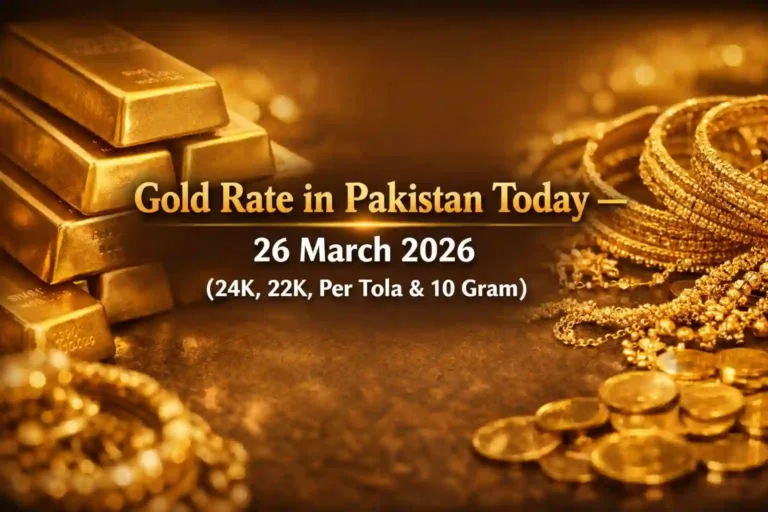 Gold Rate in Pakistan Today – 26 March 2026 (24K, 22K, Per Tola & 10 Gram)