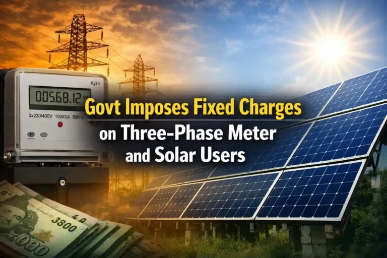 Govt Imposes Fixed Charges on Three-Phase Meter and Solar Users