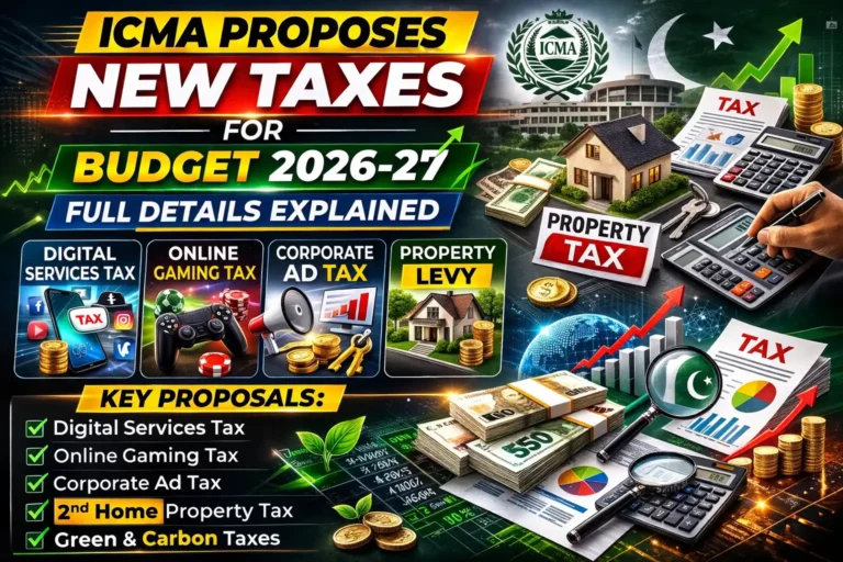 ICMA Proposes New Taxes for Budget 2026-27 – Full Details Explained