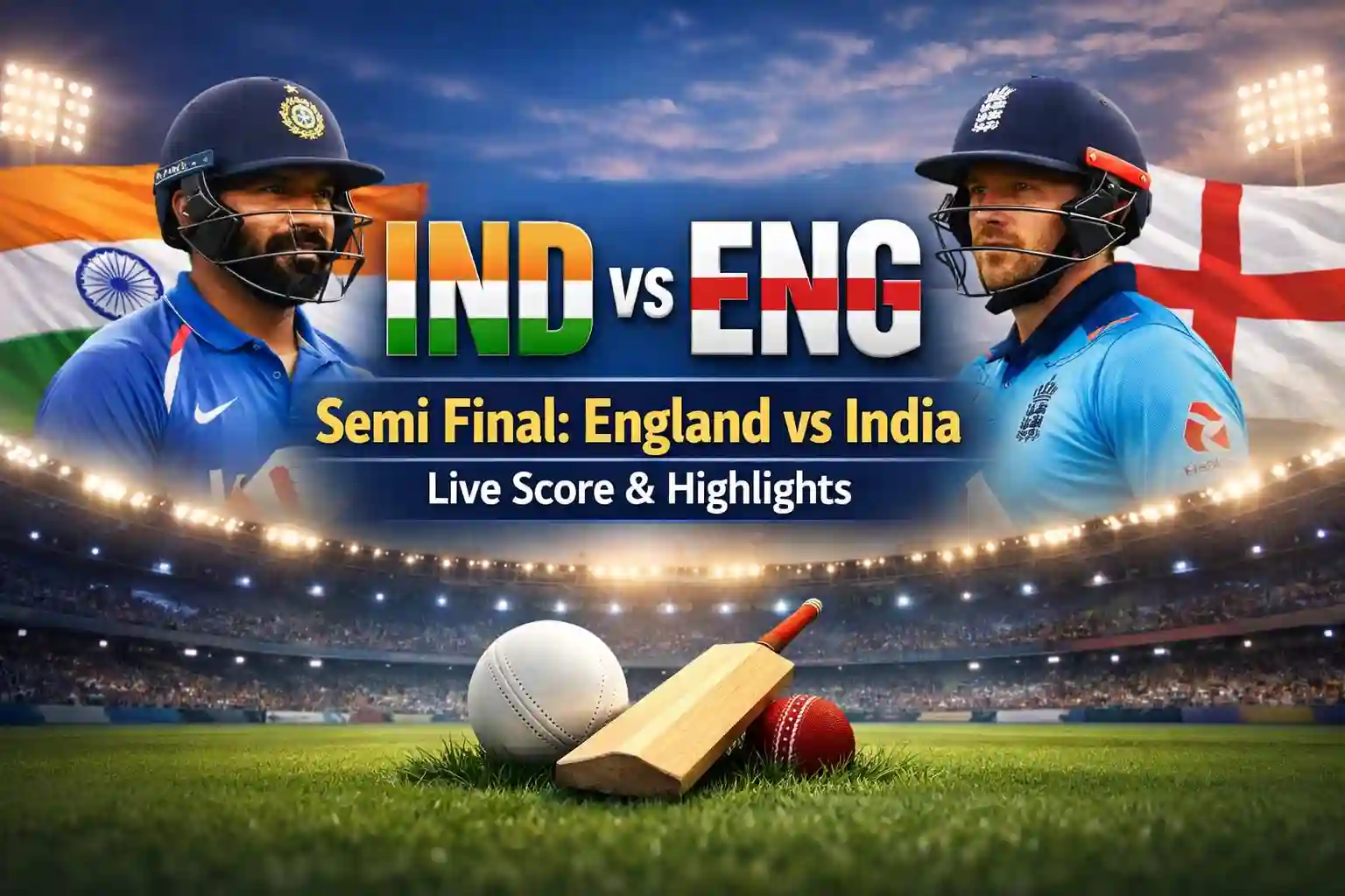 IND vs ENG Semi Final England vs India Live Score & Highlights