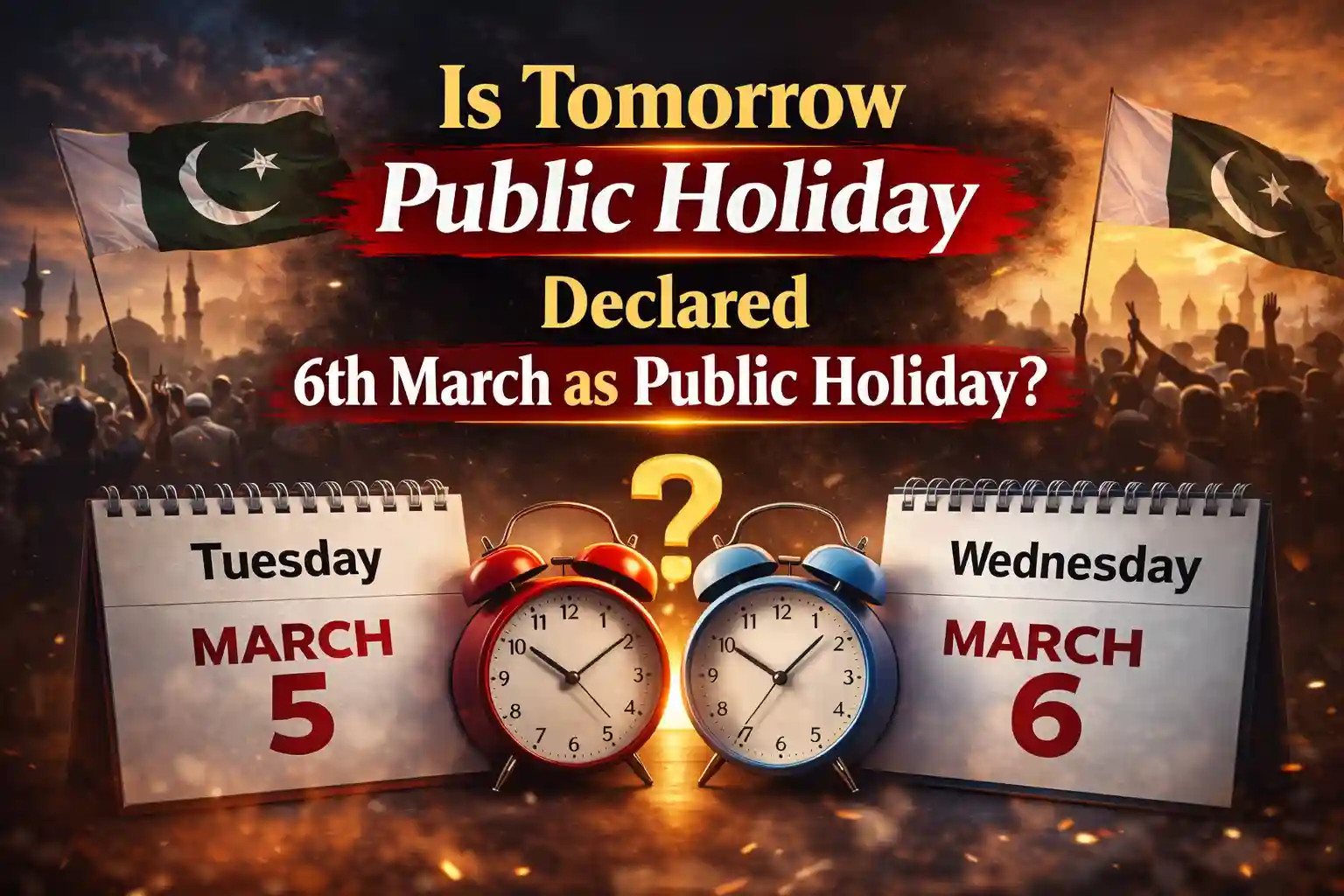 Is Tomorrow Public Holiday or Declared 6th March as Public Holiday