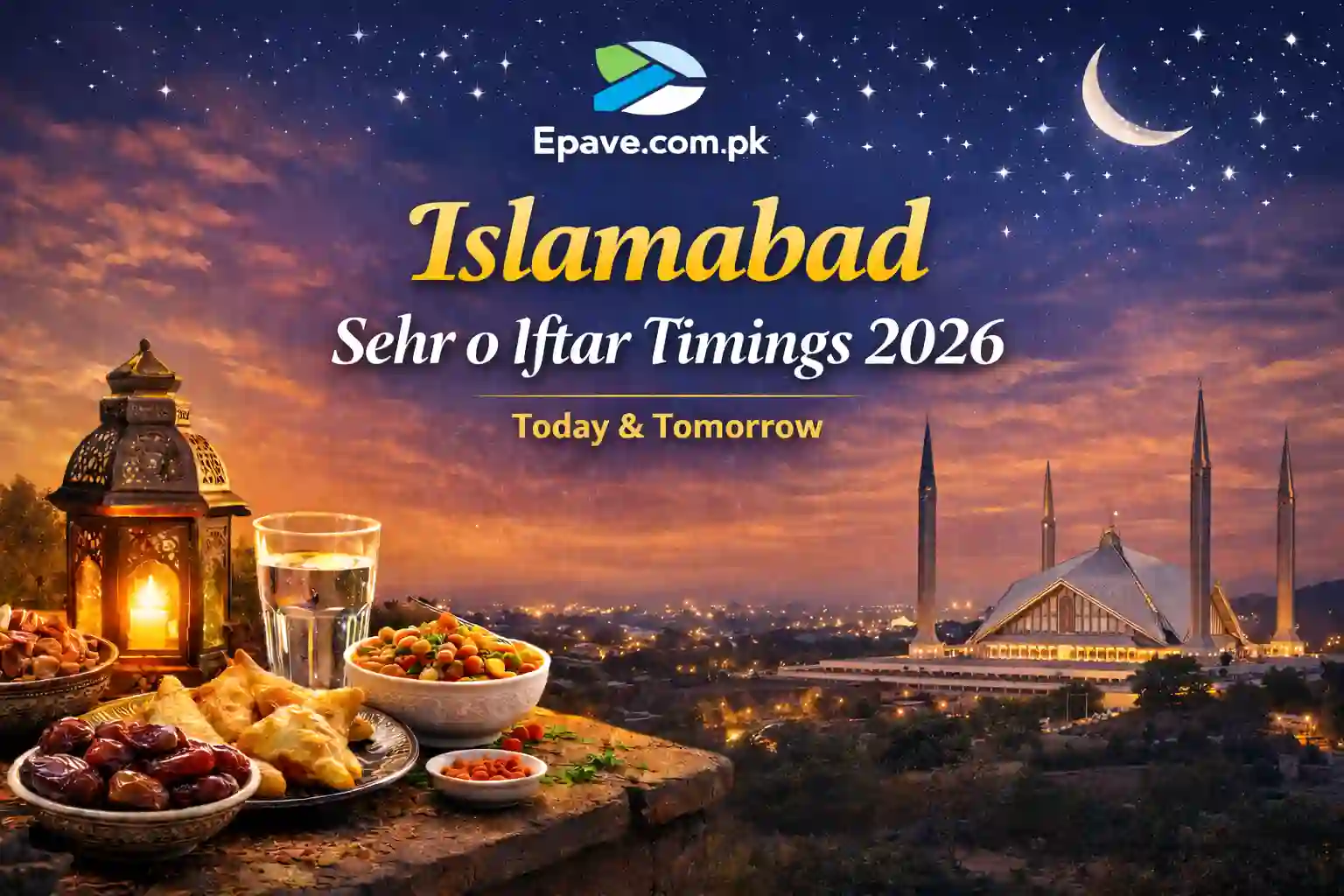Islamabad Sehr o Iftar Timings 2026: Today & Tomorrow 1 Islamabad Sehr o Iftar Timings 2026 Today & Tomorrow