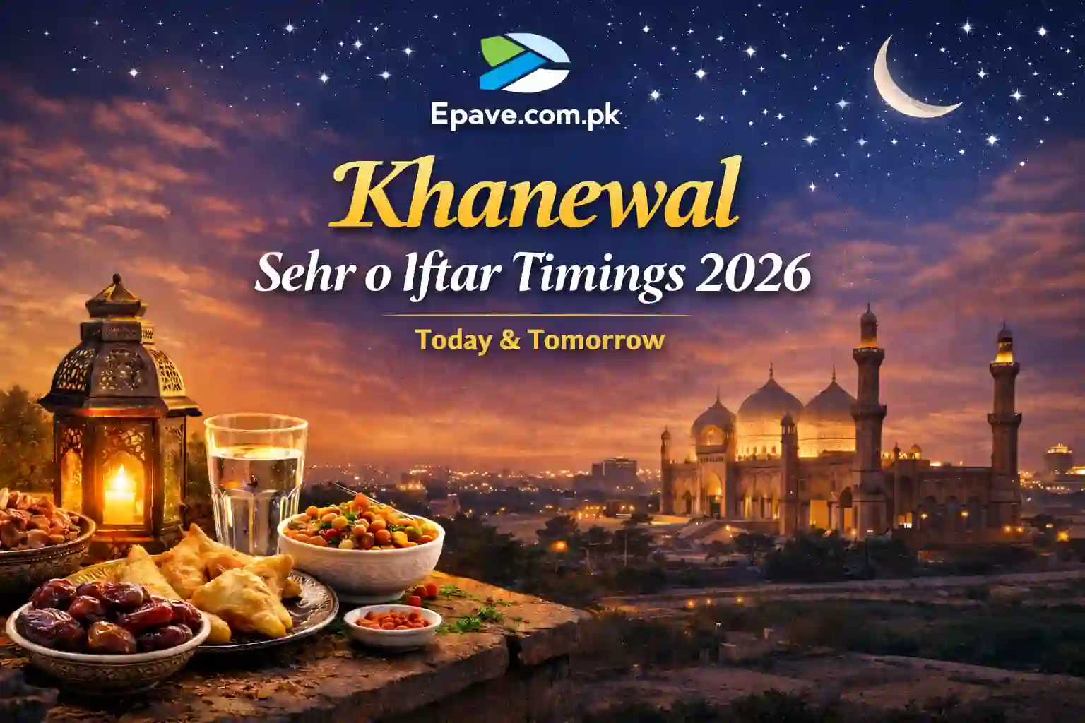 Khanewal Sehr o Iftar Timings 2026 – Today, Tomorrow and Complete Ramadan Calendar