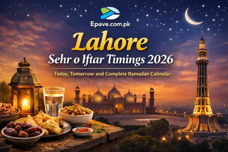 Lahore Sehr o Iftar Timings 2026 – Today, Tomorrow and Complete Ramadan Calendar