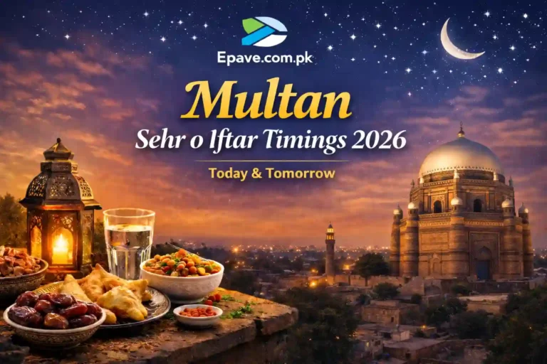 Multan Sehr o Iftar Timings 2026 – Today, Tomorrow and Complete Ramadan Calendar