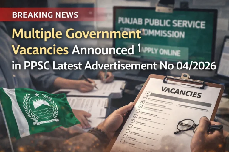 Multiple Government Vacancies Announced in PPSC Latest Advertisement No 04/2026 3 Multiple Government Vacancies Announced in PPSC Latest Advertisement No 042026