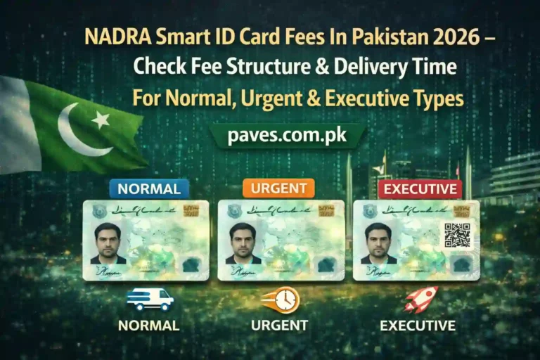 NADRA Smart ID Card Fees In Pakistan 2026 – Check Fee Structure & Delivery Time For Normal, Urgent & Executive Types