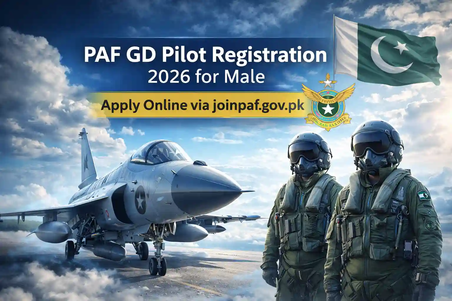 PAF GD Pilot Registration 2026 for Male Apply Online via joinpaf.gov.pk