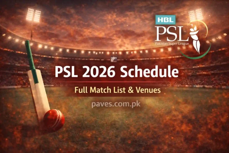 PSL 2026 Schedule – Full Match List & Venues