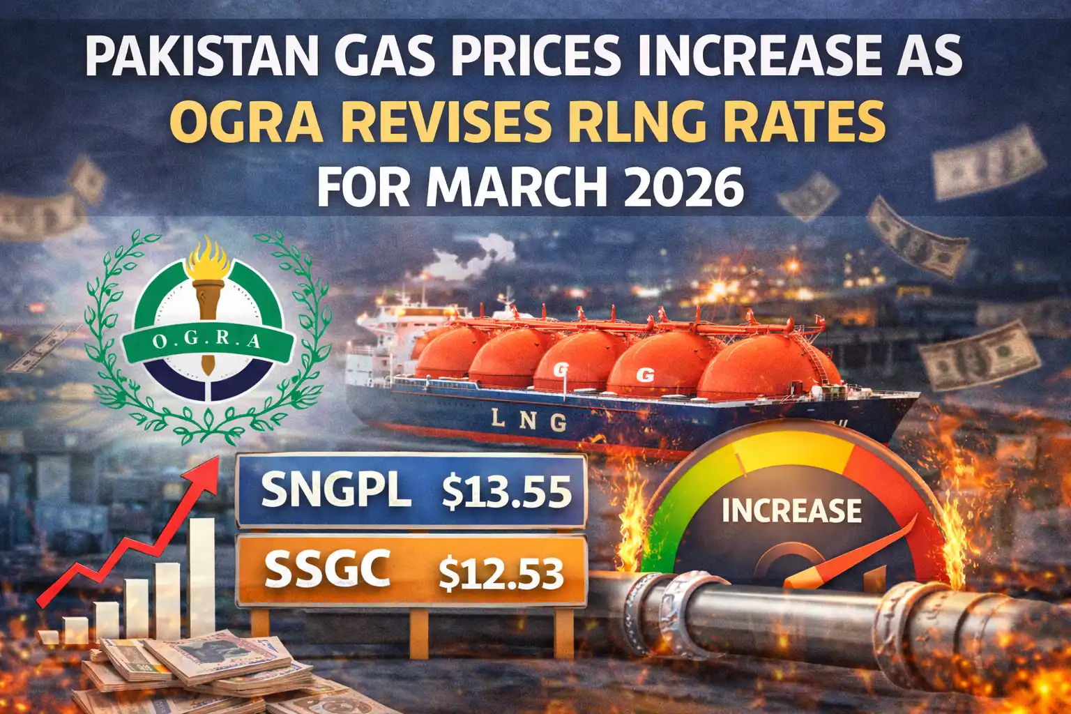 Pakistan Gas Prices Increase as OGRA Revises RLNG Rates for March 2026