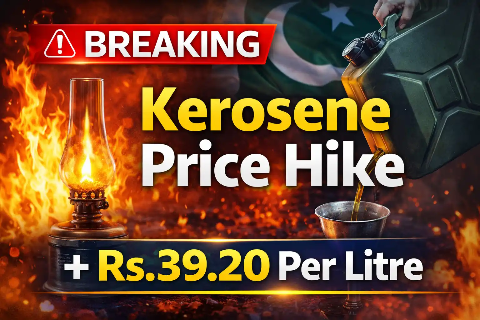 Pakistan Increases Kerosene Oil Price by Rs. 39.20 Per Litre