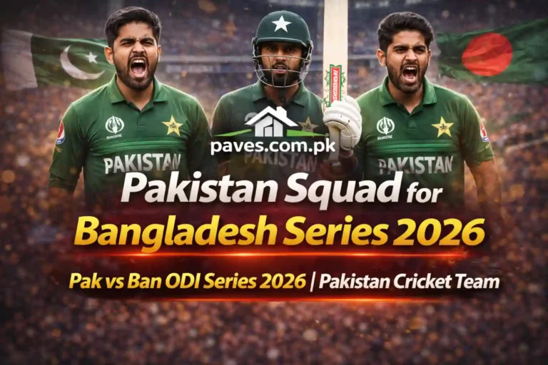 Pakistan Squad for Bangladesh Series 2026 Pak vs Ban ODI Series 2026 Pakistan Cricket Team