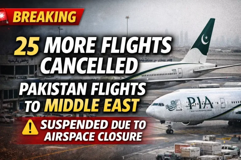 Pakistan Suspends 25 More Flights to Middle East as Airspace Closures Continue