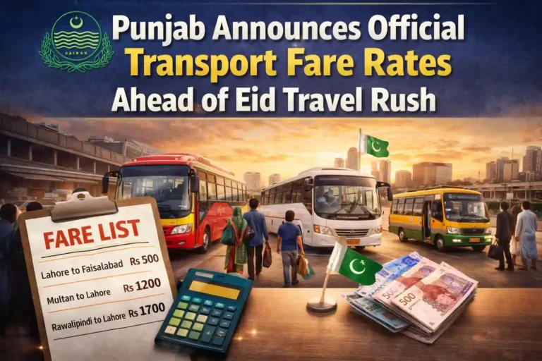 Punjab Announces Official Transport Fare Rates Ahead of Eid Travel Rush