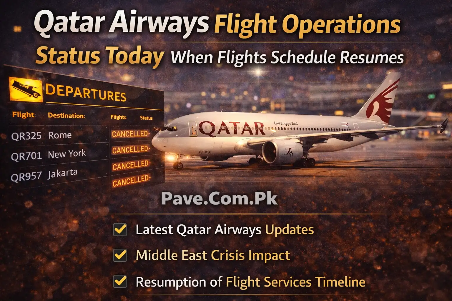 Qatar Airways Flight Operations Status Today – When Flights Schedule Resumes 1 Qatar Airways Flight Operations Status Today – When Flights Schedule Resumes