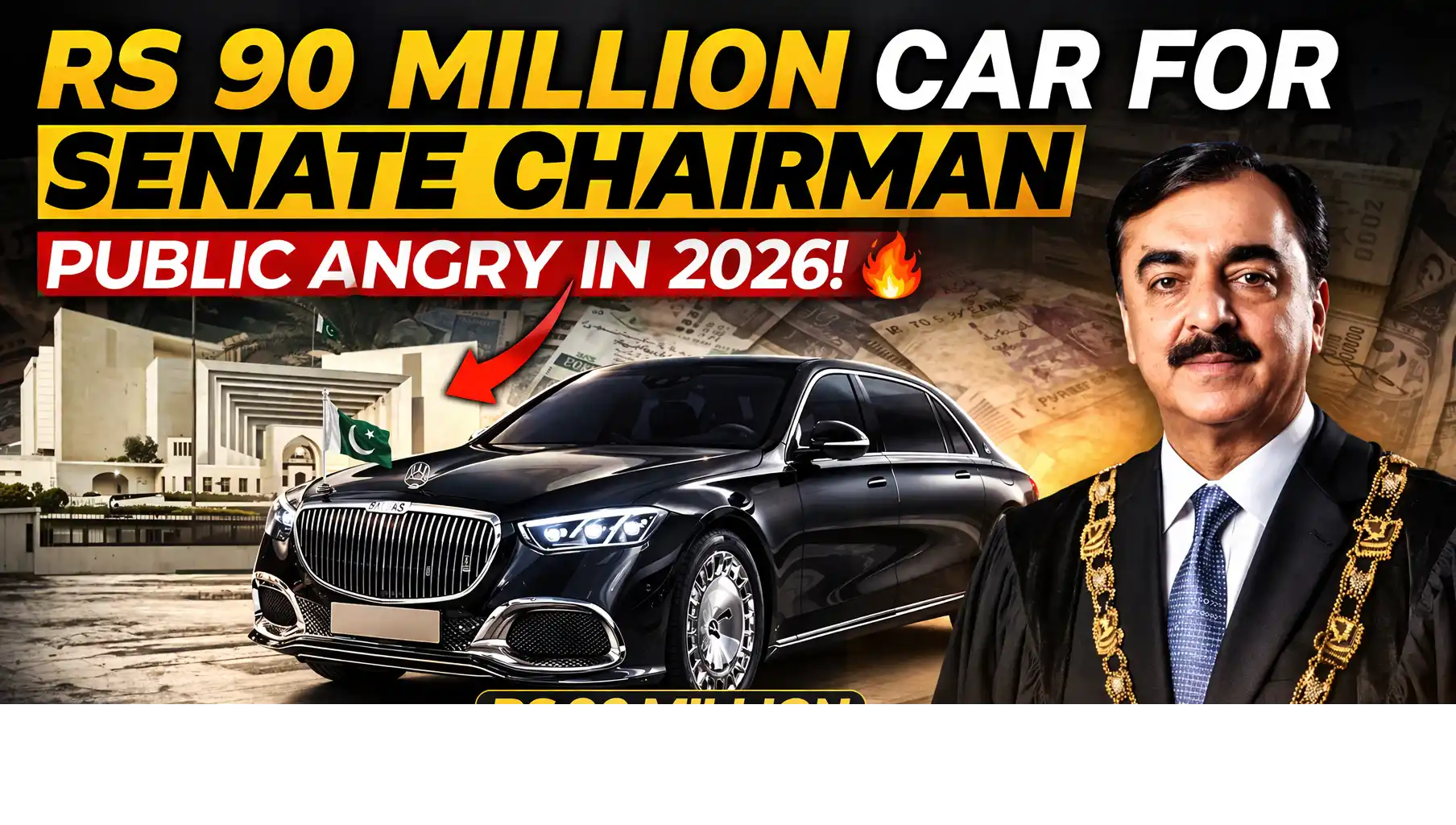 Rs 90 Million Car for Senate Chairman Sparks Public Debate in Pakistan 2026