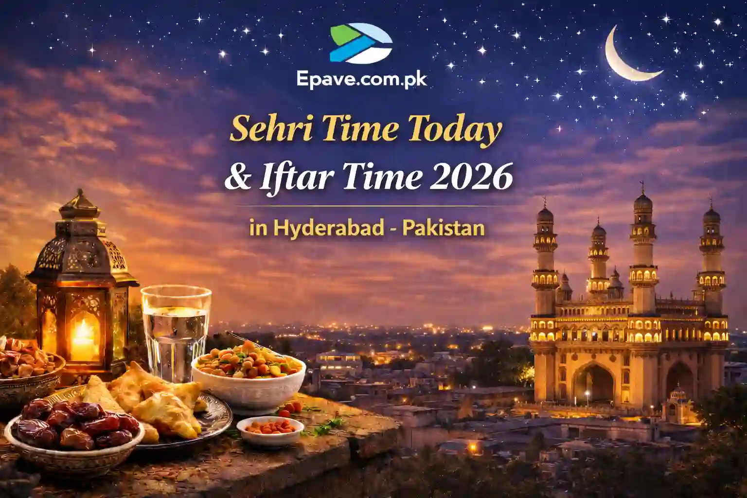 Sehri Time Today & Iftar Time 2026 in Hyderabad - Pakistan