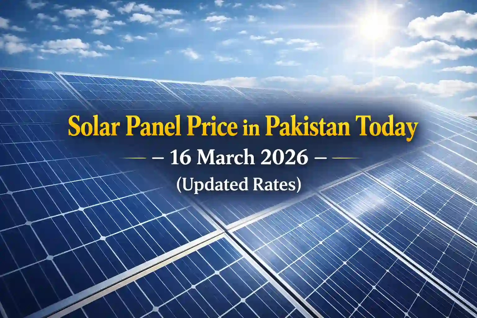 Solar Panel Price in Pakistan Today – 16 March 2026 (Updated Rates) 1 Solar Panel Price in Pakistan Today – 16 March 2026 (Updated Rates)