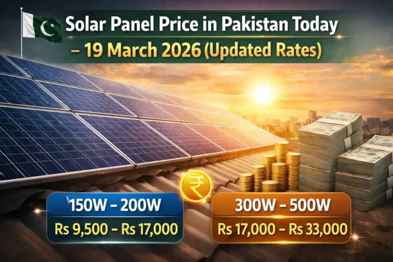 Solar Panel Price in Pakistan Today – 19 March 2026 (Updated Rates)