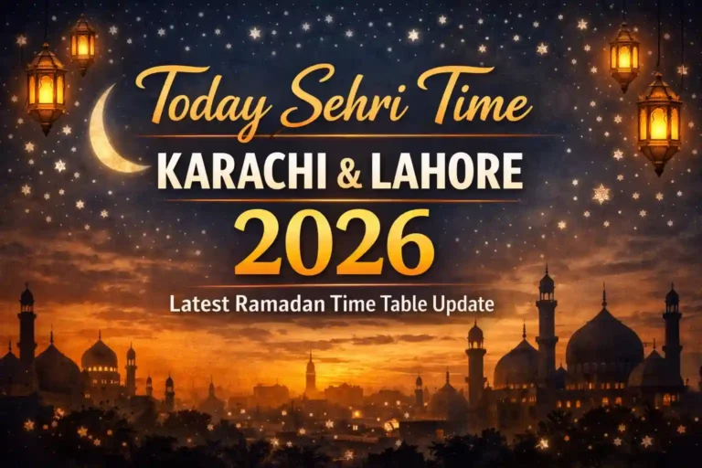 Today Sehri Time Karachi & Lahore 2026 Latest Ramadan Time Table Update 2 Today Sehri Time Karachi & Lahore 2026 Latest Ramadan Time Table Update