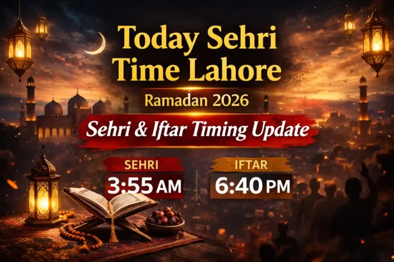Today Sehri Time Lahore