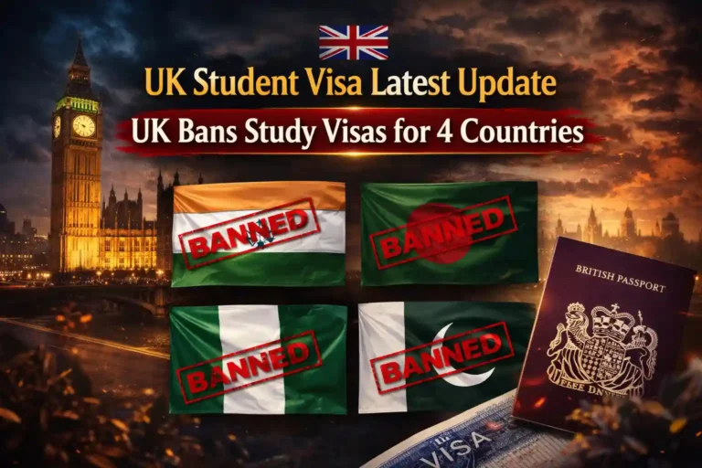 UK Student Visa Latest Update | UK Bans Study Visas for 4 Countries