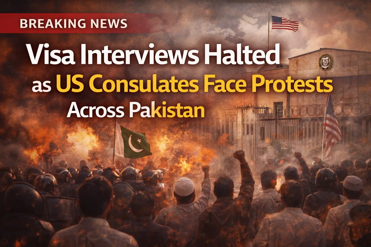 Visa Interviews Halted as US Consulates Face Protests Across Pakistan 1 Visa Interviews Halted as US Consulates Face Protests Across Pakistan