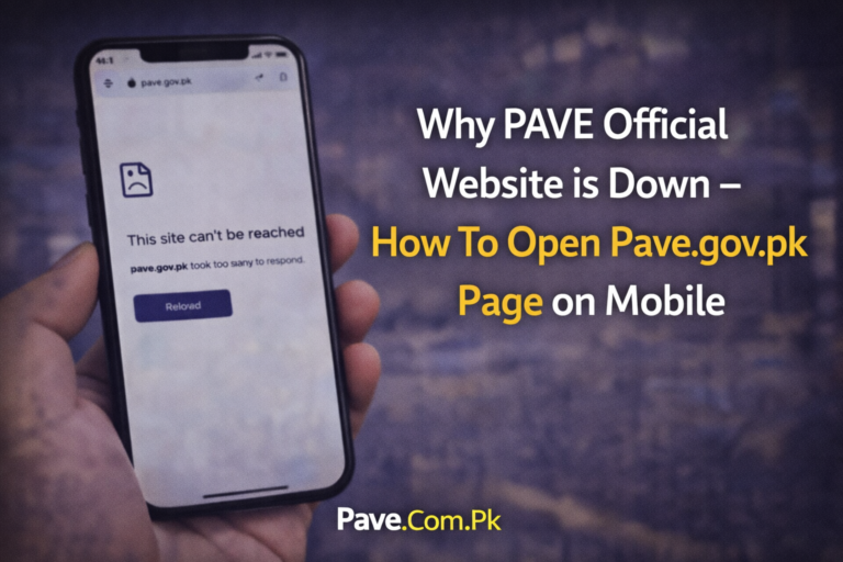 Why PAVE Official Website is Down – How To Open Pave.gov.pk Page on Mobile 10 Why PAVE Official Website is Down – How To Open Pave.gov.pk Page on Mobile
